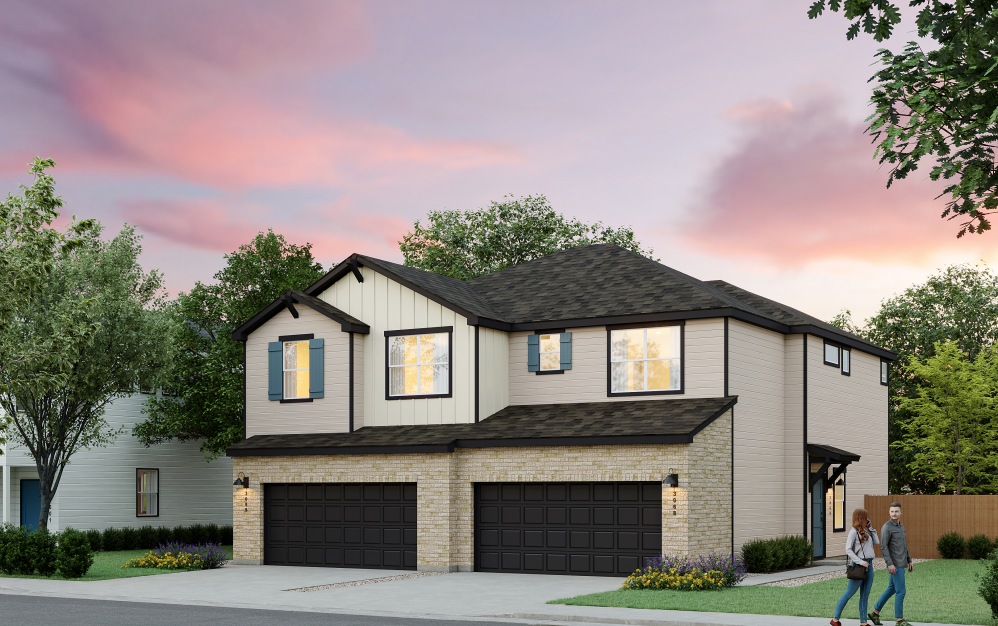 H1 - 3 bedroom floorplan layout with 2.5 bathrooms and 1430 square feet (Elevation A)