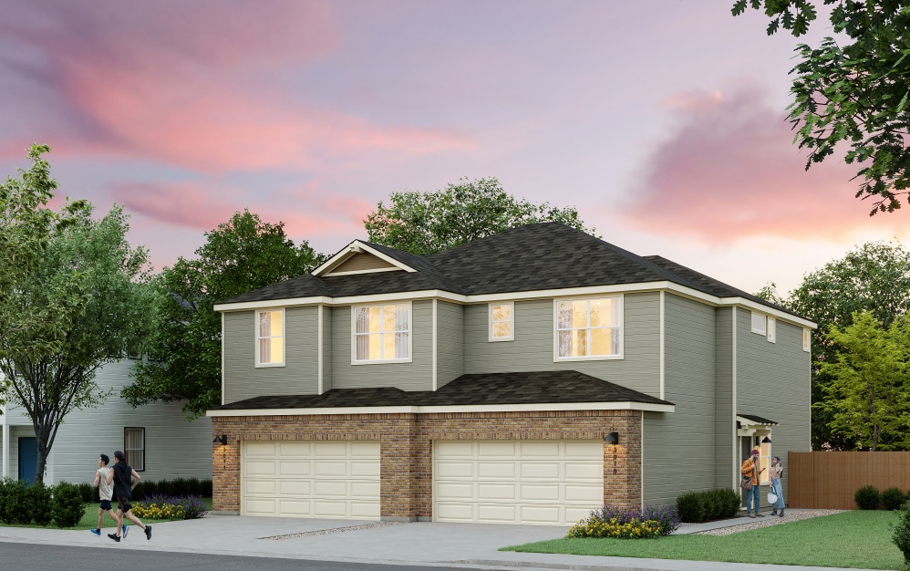 H1 - 3 bedroom floorplan layout with 2.5 bathrooms and 1430 square feet (Elevation B)